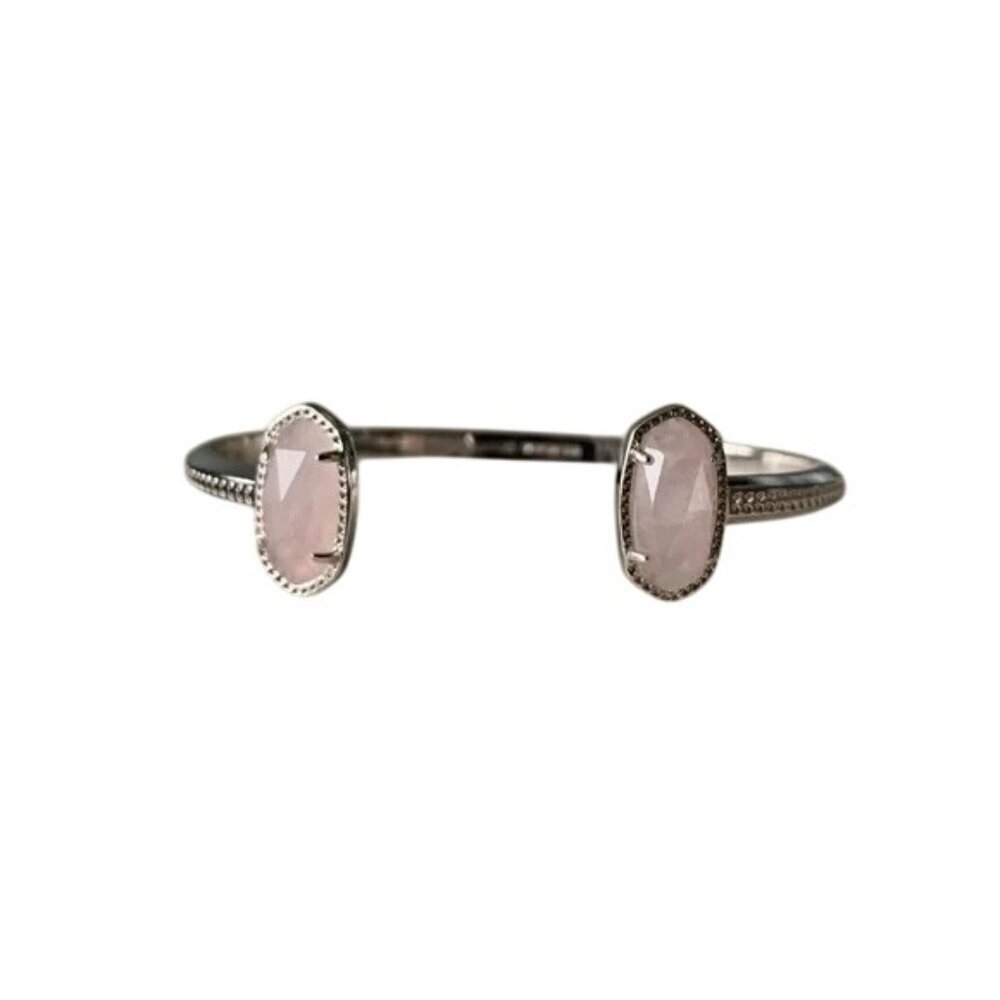 Kendra Scott Elton Silver Cuff Bracelet in Rose Quartz - Picture 4 of 5